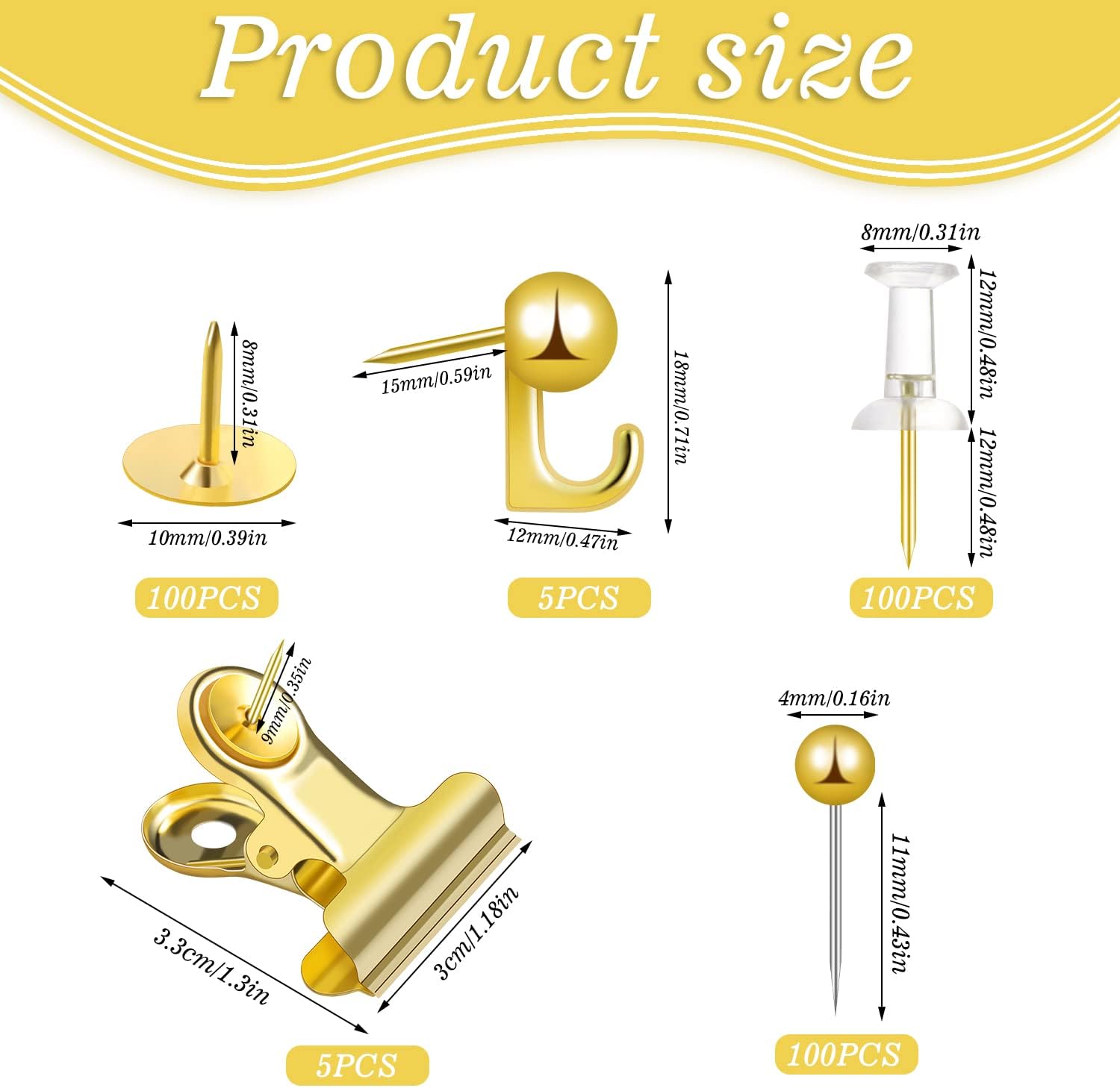 310pcs Push Pins Set Binder Pa - Binder Clip Assorted review and price